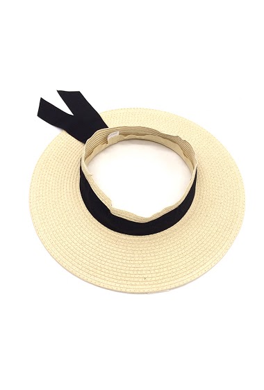 Wholesaler By Oceane - VISOR WITH BRIM AROUND AND A BLACK RIBBON AT THE BACK