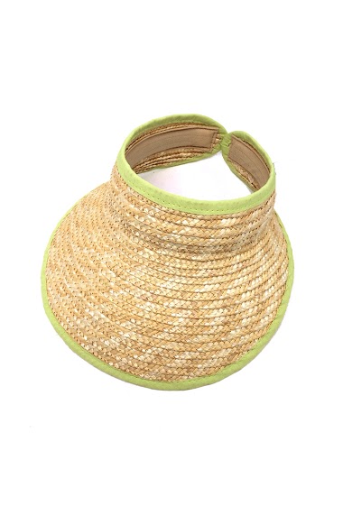 Wholesaler By Oceane - STRAW VISOR WITH PIPING ON THE BRIM