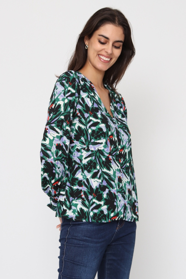 Wholesaler BY ONE - LARGE SIZE PRINTED BLOUSE