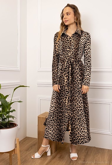Wholesaler By Swan - Shirt dress with tiger print