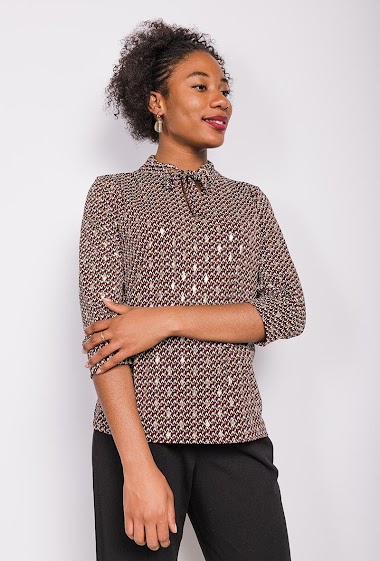 Wholesaler Camille de Paris - Fantasy pattern blouse CAMILLE DE PARIS Made In France