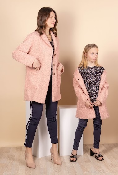 Wholesalers Camille de Paris - Terry coat with pockets MINI ME COLLECTION Made In France