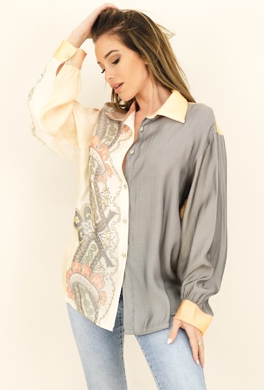 Shirt - Silk look, Cashmere side + sleeves | DOMENICA