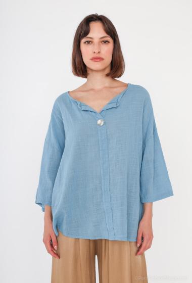 Großhändler Catherine Style - Cottony blouse with Tunisian collar