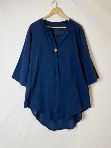 Wholesaler Catherine Style - Cotton blouse with Tunisian collar