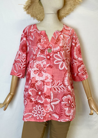 Mayorista Catherine Style - blusa de algodón con estampado floral