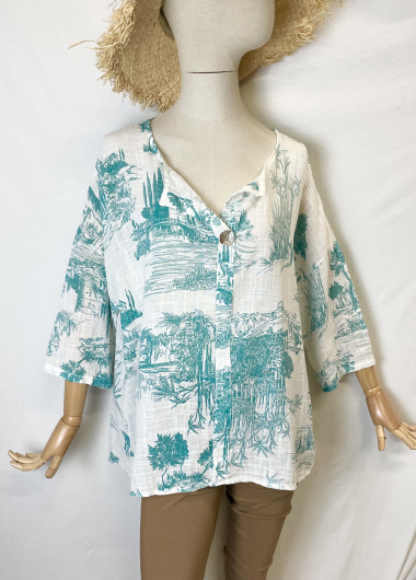 Wholesaler Catherine Style - Printed cotton blouse