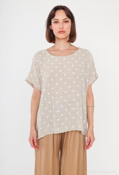 Großhändler Catherine Style - Bluse aus gepunkteter Baumwolle