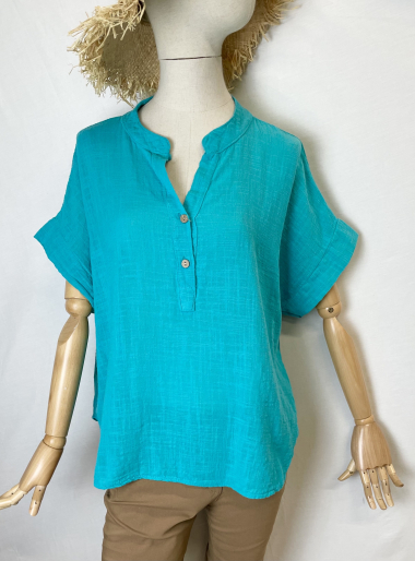 Wholesaler Catherine Style - Buttoned cotton blouse