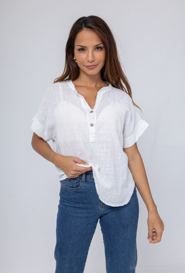 Wholesaler Catherine Style - Buttoned cotton blouse