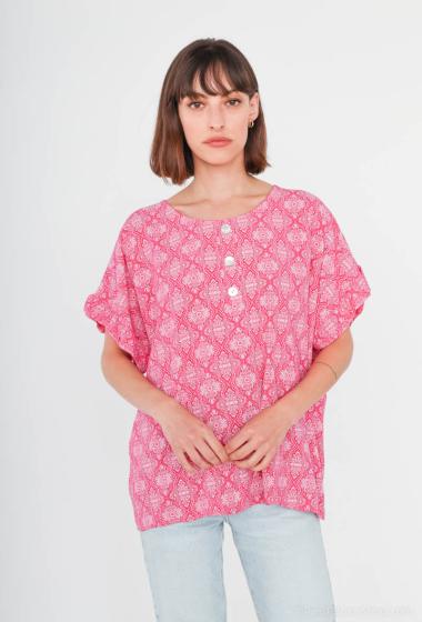 Großhändler Catherine Style - Fließende Bluse mit geknöpftem Aufdruck