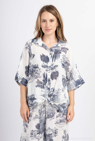 Wholesaler Catherine Style - Printed buttoned blouse