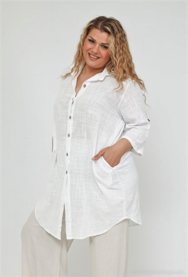 Mayorista Catherine Style - Blusa de algodón con bolsillo