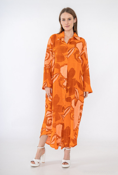 Großhändler Catherine Style - Bluse aus Baumwollcanvas mit exotischem Blumendruck