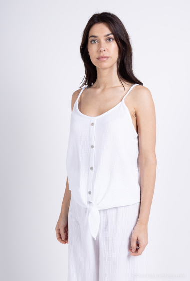 Wholesaler Catherine Style - Buttoned tie strap tank top
