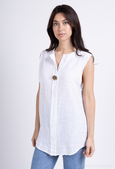 Wholesaler Catherine Style - Cotton tank top with button