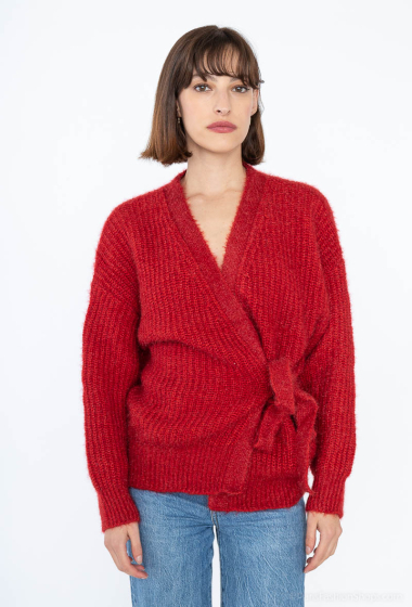Wholesaler Catherine Style - Soft knitted cardigan with wraparound to tie