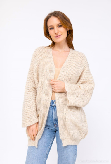 Wholesaler Catherine Style - Soft marl knit cardigan with pocket