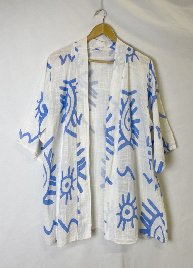 Wholesaler Catherine Style - Printed open cotton cardigan