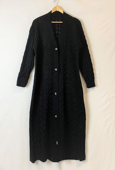 Wholesaler Catherine Style - Long buttoned knit cardigan