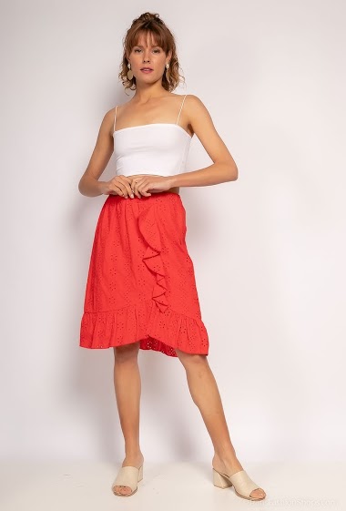 Wholesaler Bobo Glam' - Embroidered and perforated skirt