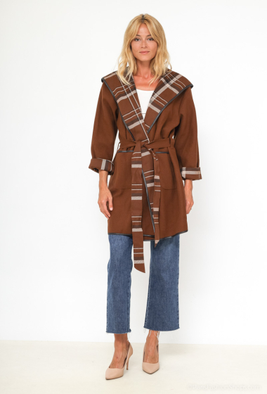 Wholesaler Catherine Style - Hooded checked coat