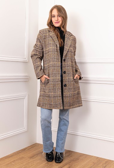 Grossiste Catherine Style - Manteau à carreaux