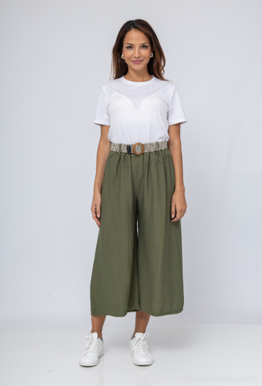 Wholesaler Catherine Style - Flowy 7/8 cropped pants with belt