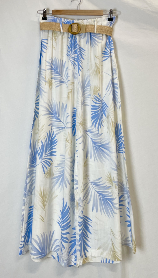 Wholesaler Catherine Style - Belted tropical print 7/8 pants