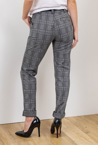 Checkered pants with belt Catherine Style