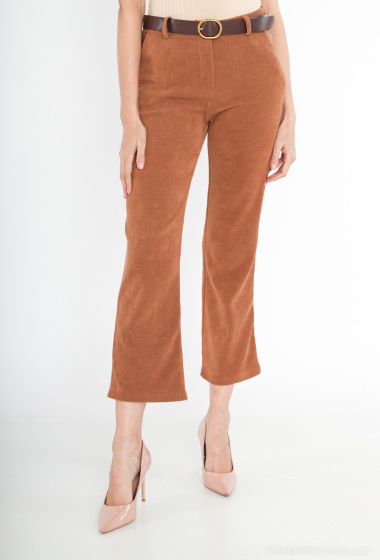 Wholesaler Catherine Style - Wide-leg velvet pants with belt