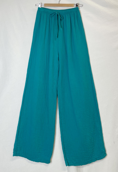 Grossiste Catherine Style - Pantalon en gaze de coton à lacet