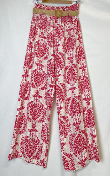 Wholesaler Catherine Style - Flowy printed pants with belt