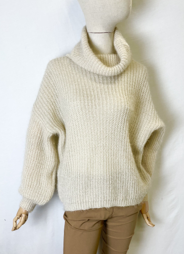 Wholesaler Catherine Style - Loose turtleneck sweaters with puff sleeves