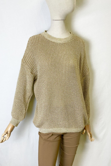 Wholesaler Catherine Style - Gold Knit Crew Neck Sweaters