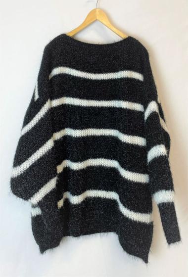 Wholesaler Catherine Style - Loose Striped Soft Knit Sweaters
