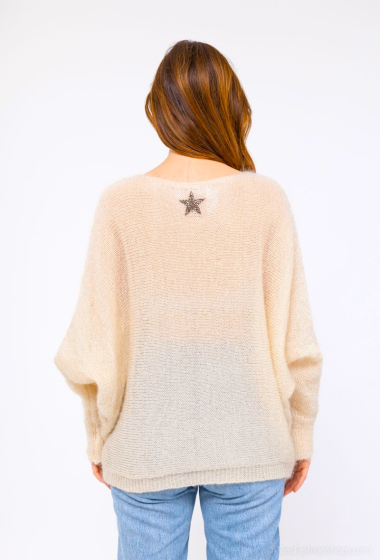 Wholesaler Catherine Style - Soft Knitted Sweaters Batwing Sleeve Starry Back