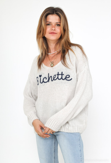 Wholesaler Catherine Style - Cloudy soft knit sweaters with Bichette print