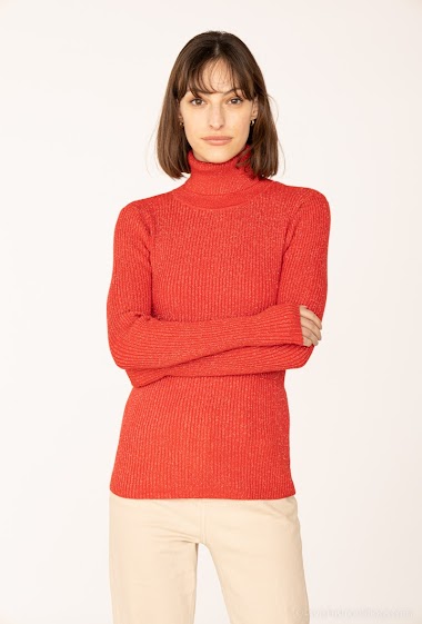 Wholesaler Catherine Style - Shiny silver ribbed sweaters