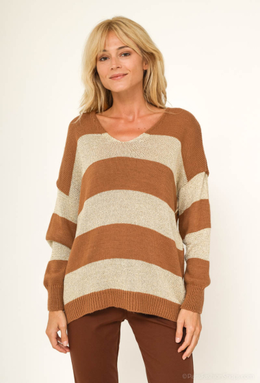 Wholesaler Catherine Style - Gold striped knitted sweaters