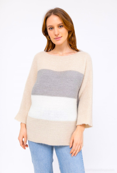 Wholesaler Catherine Style - Tricolor soft knit sweaters