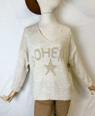 Wholesaler Catherine Style - Gold Bohemian Soft Knit Sweaters