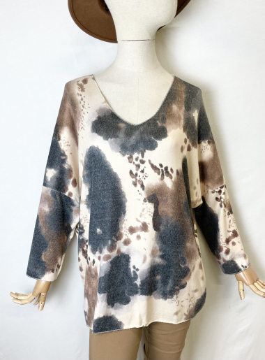 Großhändler Catherine Style - Feine Pullover mit abstraktem Print