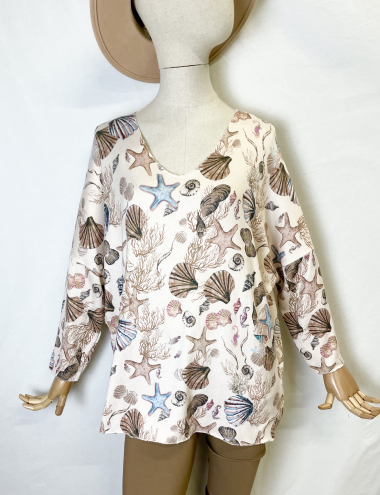 Wholesaler Catherine Style - Fine shell-print sweaters