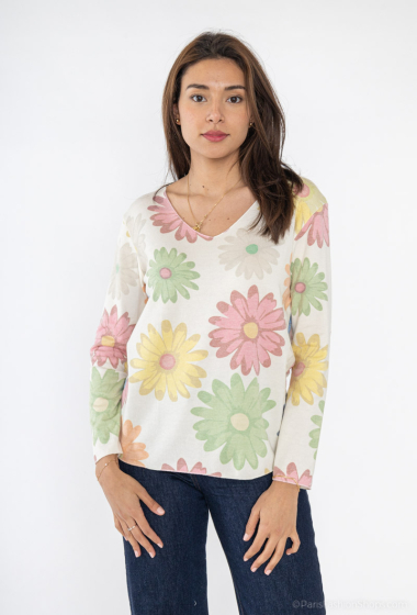 Wholesaler Catherine Style - Fine sweaters with colorful floral print