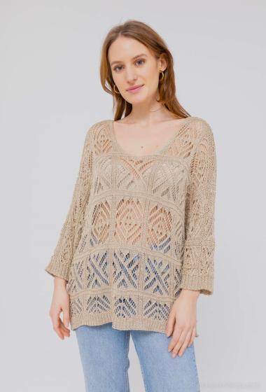 Wholesaler Catherine Style - Gold openwork knit sweaters
