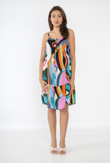 Wholesaler Catherine Style - Colorful print strap dress