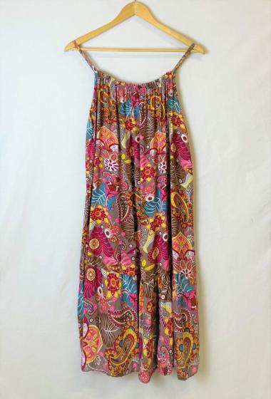 Wholesaler Catherine Style - Exotic tropical print strappy dress
