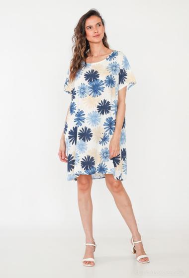 Wholesaler Catherine Style - Pocket Loose Floral Print Dress