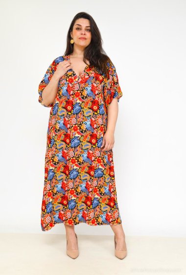 Großhändler Catherine Style - Kleid mit tropischem Print